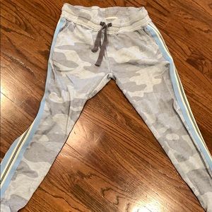 Blue and gray camo joggers